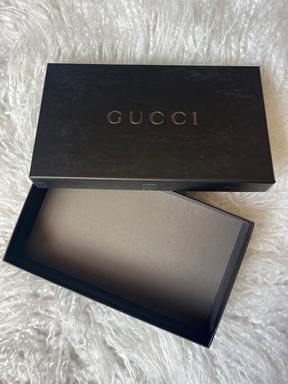 Gucci Black Box with Gold Foil Logo size 8x4x1.5”